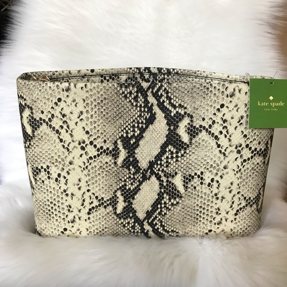 Emerson Snake Lorie cement black Kate spade emboss - Picture 2 of 8